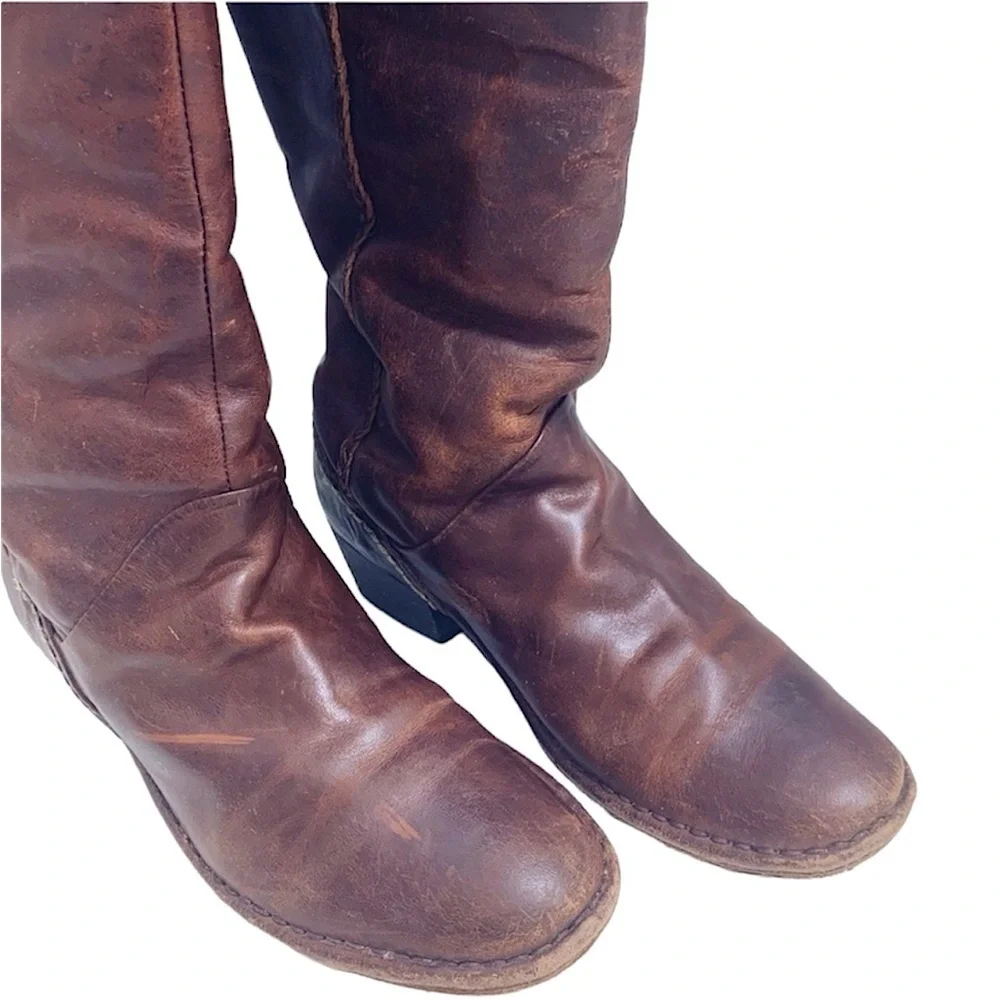 TERRA PLANA Distressed Brown Leather Boots sz 7